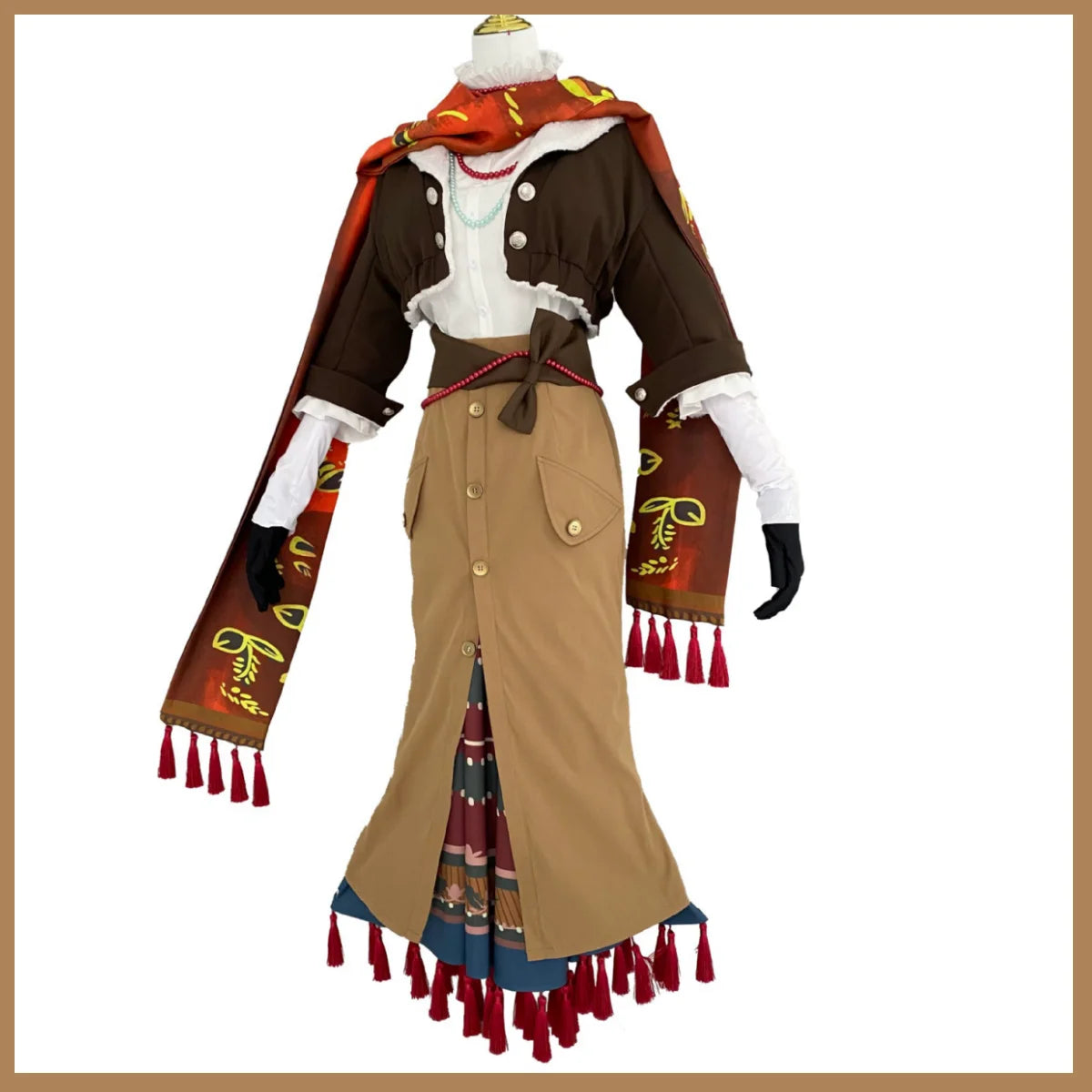 Anime Game Reverse:1999 Vila Cosplay Costume Retro Brown Coat Skirt Uniform Full Set Wig Adult Woman Sexy Daily Leisure Suit