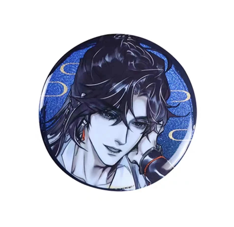 58mm Hua Cheng Xie Lian Cartoon Figure Badge Anime Peripheral Heaven Official'S Blessing Pins For Backpack Shirt Jewelry Gift