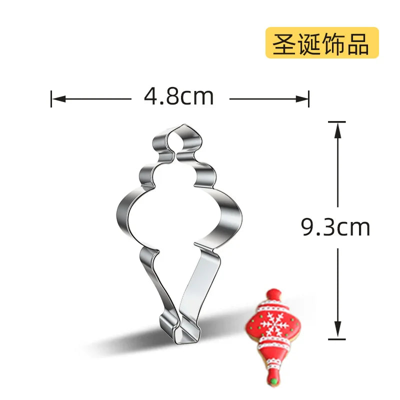 Christmas Cookie Cutter Stainless Steel Biscuit Mold Baking Tool Christmas Theme Snowflake Santa Claus Cake Biscuit Mould M542