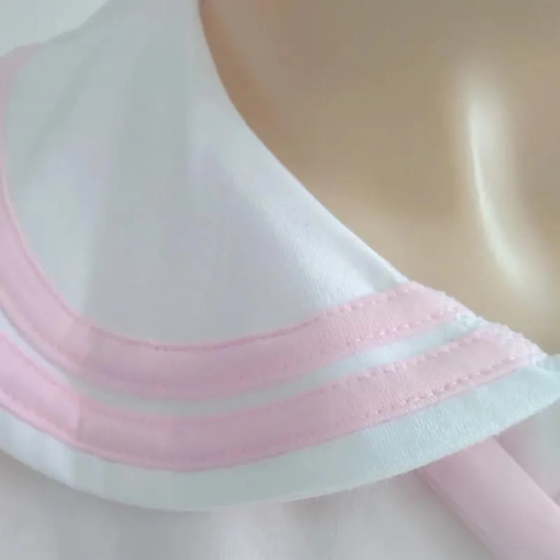 White Pink Cute Girl Sailor Bodysuit Adult Baby Romper With Snaps Soft Comfortable Onesie ABDL Clothes Couple Home Playsuits