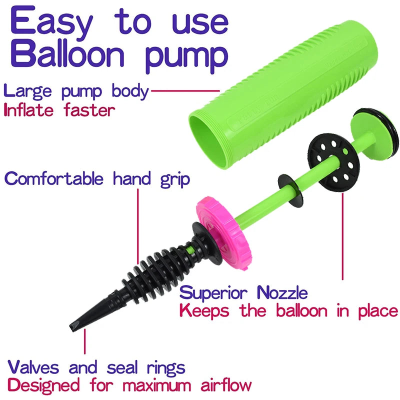 High quality Dual action Balloon Pump Balloon air Inflator Plastic Hand Held Latex Balls Party Foil Balloons Portable Air Pump