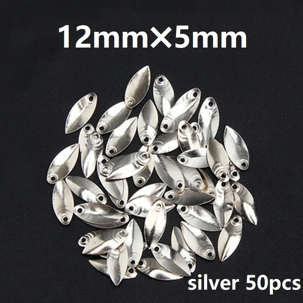50Pcs/lot DIY Fishing Spinner Sequin Rings Bait Lures Makou water drop tablet Anti secant line Metal Noise Spoon Accessories