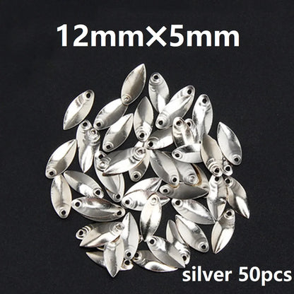 50Pcs/lot DIY Fishing Spinner Sequin Rings Bait Lures Makou water drop tablet Anti secant line Metal Noise Spoon Accessories