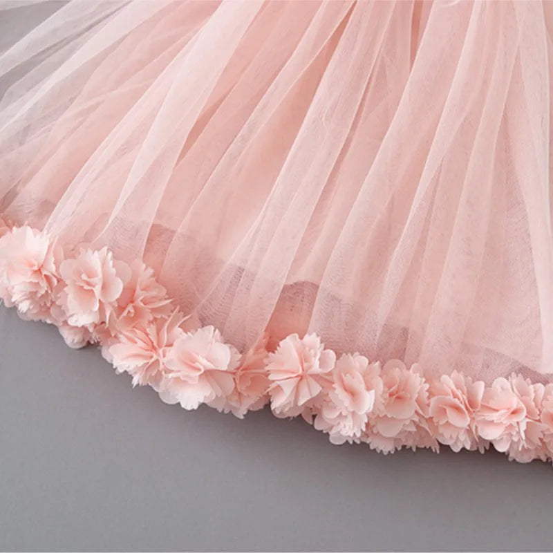 Baby Girl Princess Strap Flower Tutu Dress Infant Toddler Child Summer Sleeveless Vestido Party Dance Birthday Baby Clothes 1-7Y