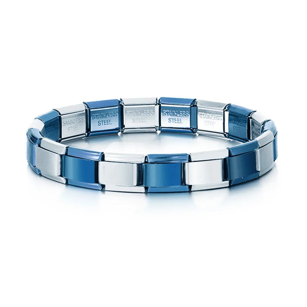 Fashion Sliver Bangle Bracelet Width Italian Elastic Charm Bracelet Simple Design Men Women DIY New Style Jewelry Gifts