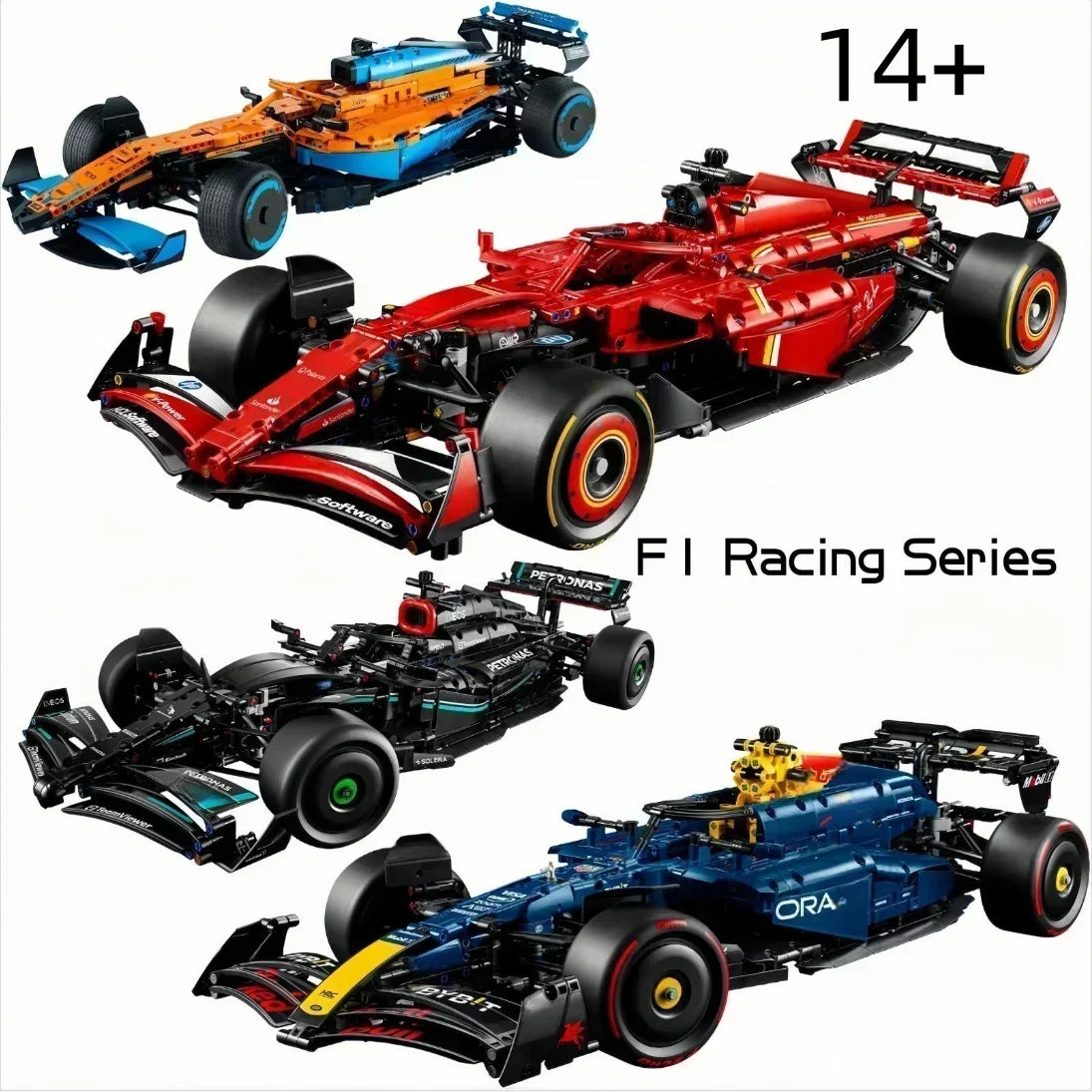 In Stock Technology F1 Racing Series F1 W14 E1 RB20 F1 SF24 F1 Supercar Model MOC Assemble Toy Birthday Gifts