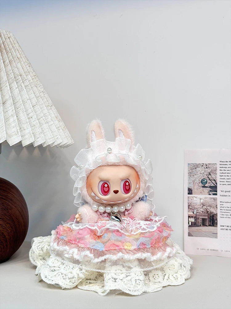 For Labubu Baby Clothes Front High-energy Series Plush Doll Pendant Third Generation Doll Skirt Set Fashion Doll Clothing Gift