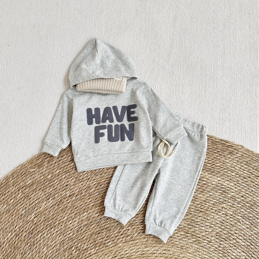 Newborn Baby Clothes Set Boys Girls Hoodies Suit Casual Style Letter Print 2PCS Sets Children Baby Sweatshirt Spring Autumn
