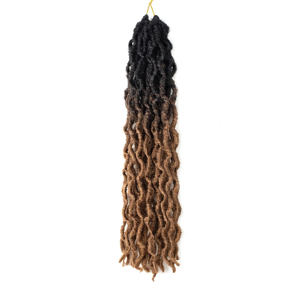 Goddess Faux Locs Crochet Synthetic Hair Soft Curly Dreadlocks Hair Extensions Braiding Hair Ombre Crochet Locs Wholesale Braids