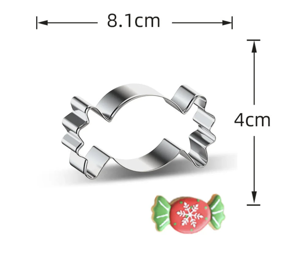 Christmas Cookie Cutter Stainless Steel Biscuit Mold Baking Tool Christmas Theme Snowflake Santa Claus Cake Biscuit Mould M542