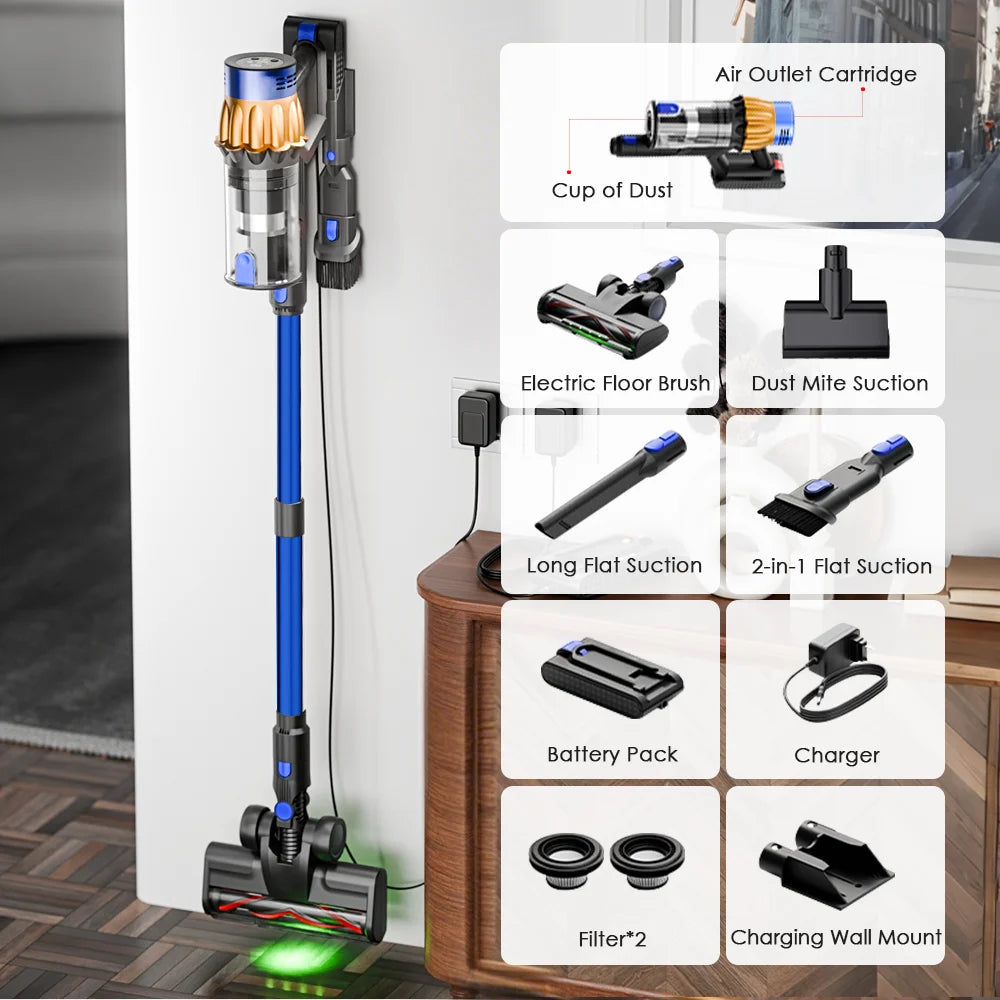 COTIAR V22 55KPa 650W Cordless Vacuum Cleaner Handheld Portable Suction Power LED Display  Home Deep Cleaning Multi Scenario Use