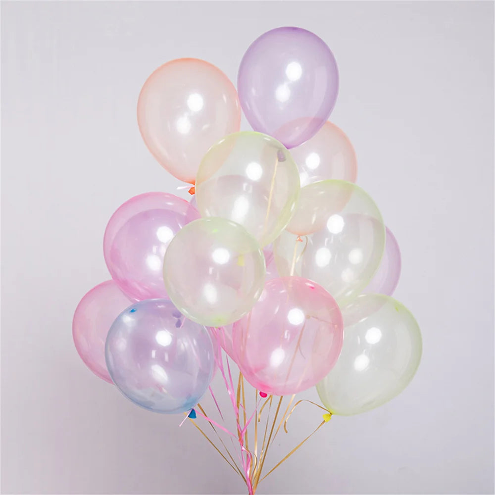 100pcs Colorful Crystal latex Balloon 10 inch Transparent Bubble Latex Balloons Kids toys Birthday Wedding party decorations