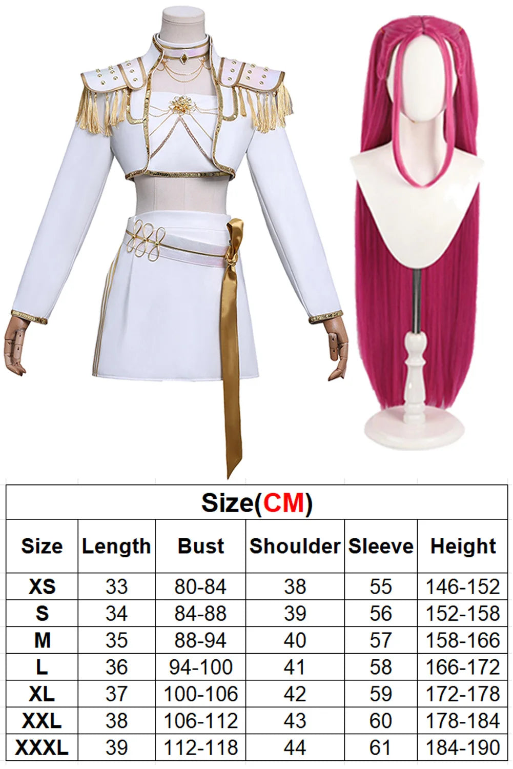 2025 Cartoon Demon Hunter of KPop Cosplay Mira White Top Skirt Clothing Wig Hallowmas Carnival Roleplay Suits Outfit For Women