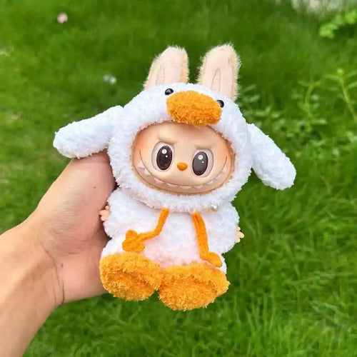 17cm Forest Fairy Tale Handmade Hook Weaving Baby Clothes Cute Duck Clothes Change Accessories Surprise Gift