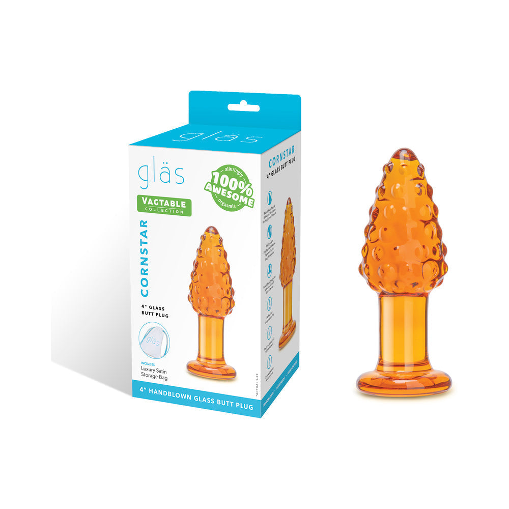 Glas Cornstar 4 in. Glass Butt Plug