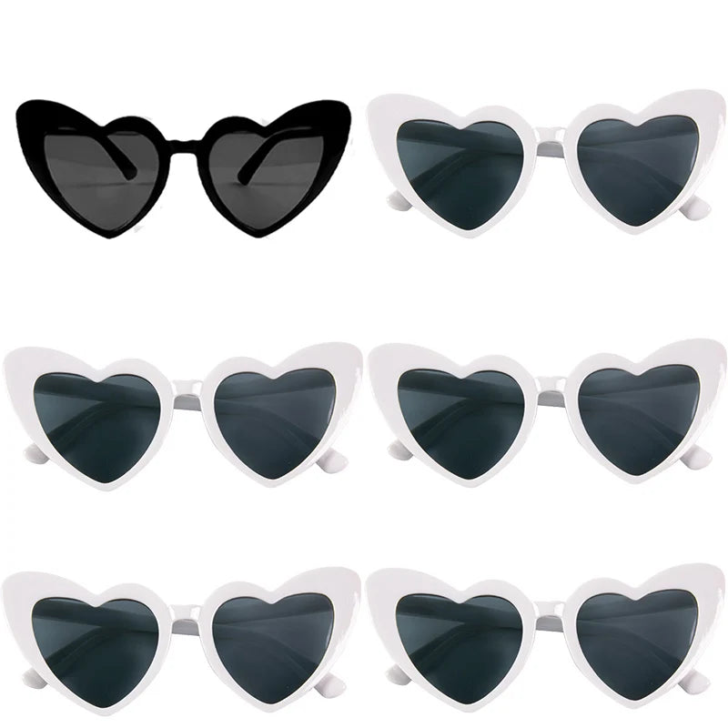 Heart Shaped Sunglasses for Women Retro Cat Eye Sunglasses Wedding Engagement Decoration Shopping Traveling Party Accessories