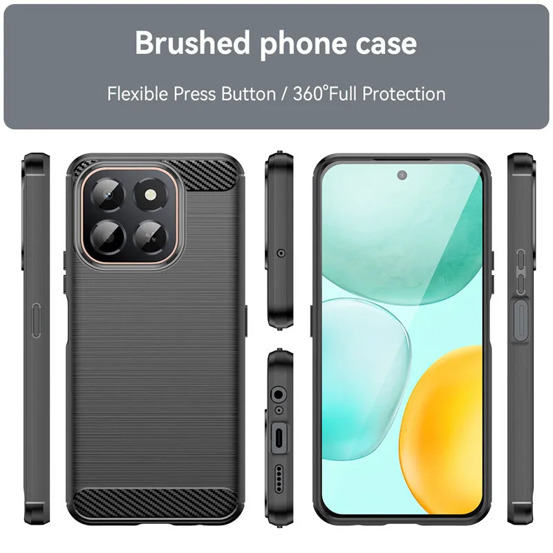 For Honor X6c Case Honor X6c Cover Funda Shockproof Brushed TPU Anti-Slip Luxury Silicone Protective Phone Cover For Honor X6c