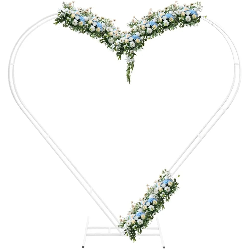 6.7FT Heart Shape Wedding Arch Stand with Base, Wedding Arches for Ceremony, Metal Balloon Arch Kit Wedding Heart Backdrop Stand