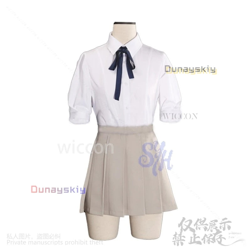 Kirifuji Nozomi Cosplay Game The Hundred Anime Costume Purple Pu Punk Coat Jk Kawaii Uniform Dress Lovely Japanese Girls Lolita