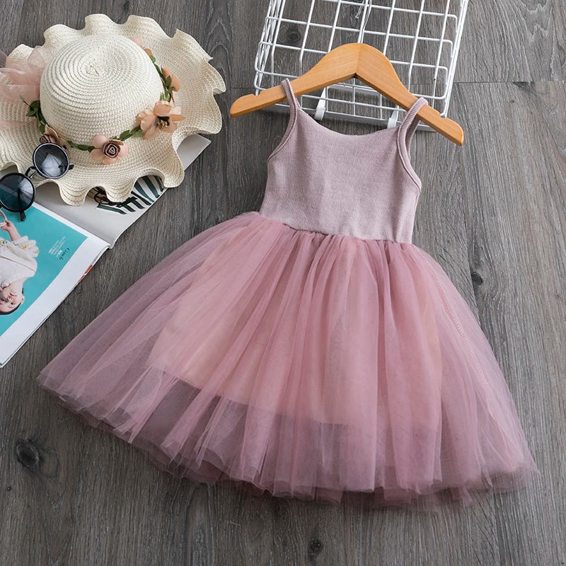 White Lace Cute Girl Princess Dress Fluffy Cake Dress For Girls Kids Wedding Party Birthday Tutu Gown Summer Sleeveless Vestidos