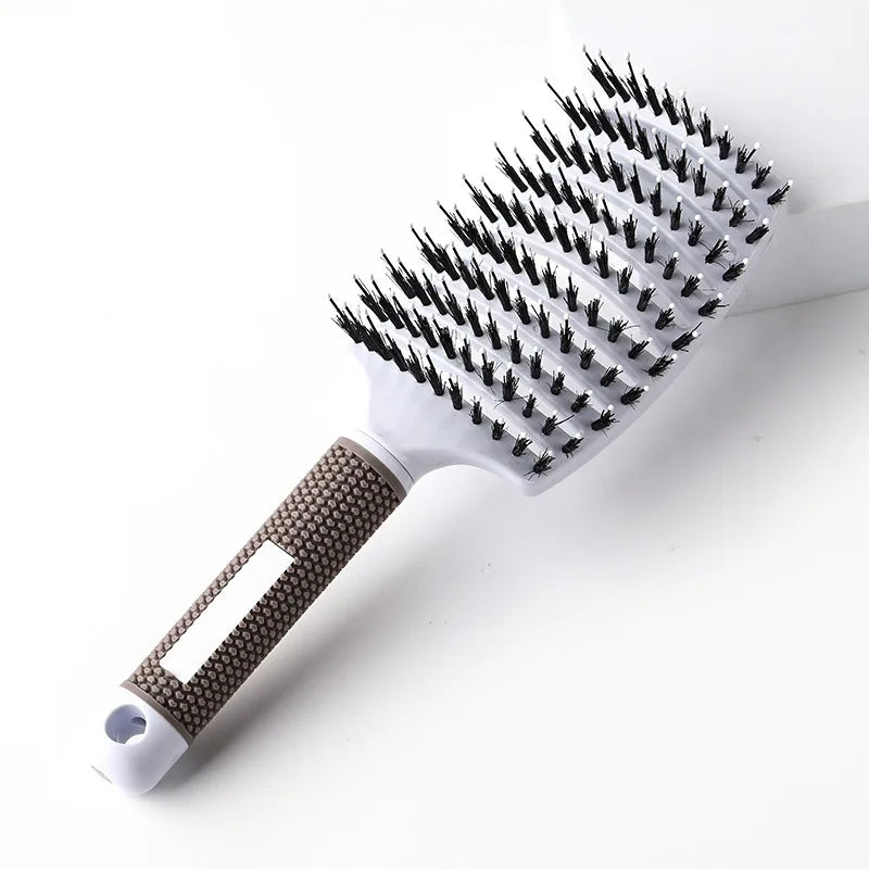 Detangling Hair Brush Bristle&Nylon Women Wet Massage Comb Curly Hairdressing Salon Styling Tools Special for real hair wigs