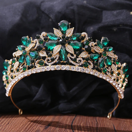 Baroque Crystal Crown Tiara For Women Bride Rhinestone Prom Princess Diadem Bridal Wedding Hair Accessories Jewelry Crown Tiara