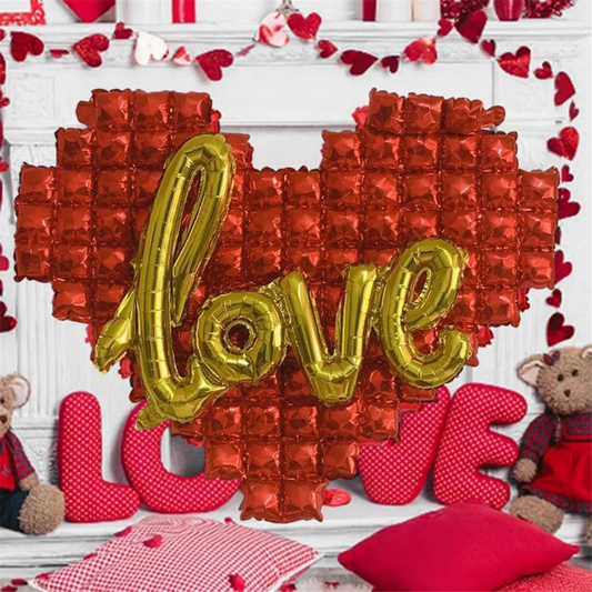 Heart Shaped Background Wall Foil Balloon Love Letter Balloons for Wedding Party Happy Valentines Day A