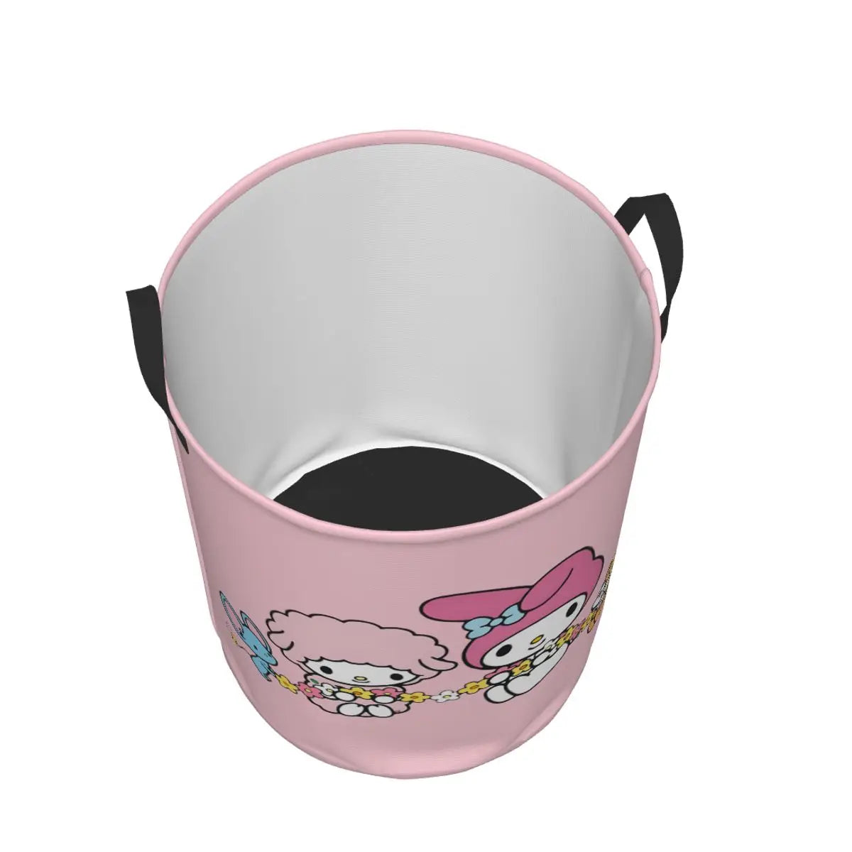 Custom Melody Laundry Basket Collapsible Pink Rabbit Clothes Hamper for Baby Kids Toys Storage Bin