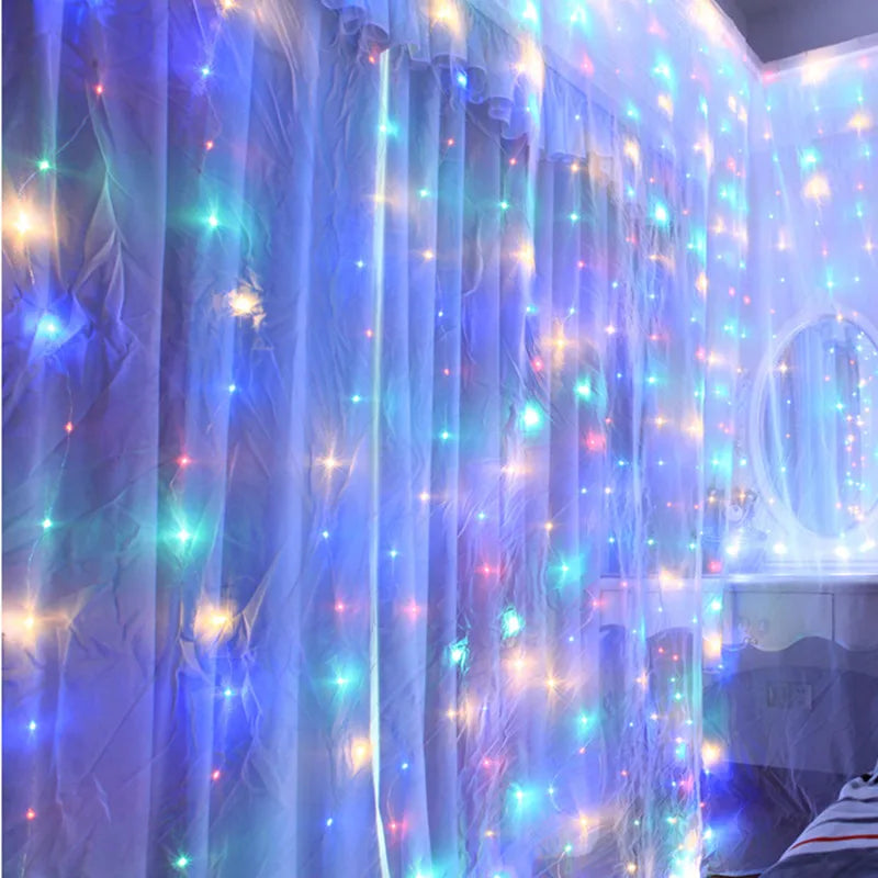 6M/3M USB LED Curtains Festoon Led Light Garlands New Year Christmas decorations Wedding Decor Outdoor Garden Lights