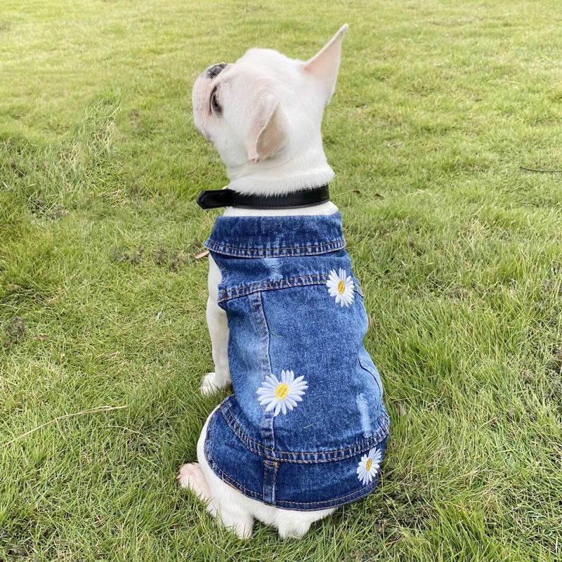 XS-2XL Denim Dog Clothes Cowboy Pet Dog Coat Puppy Clothing For Small Dogs Jeans Jacket Dog Vest Coat Puppy Outfits Cat Clothes
