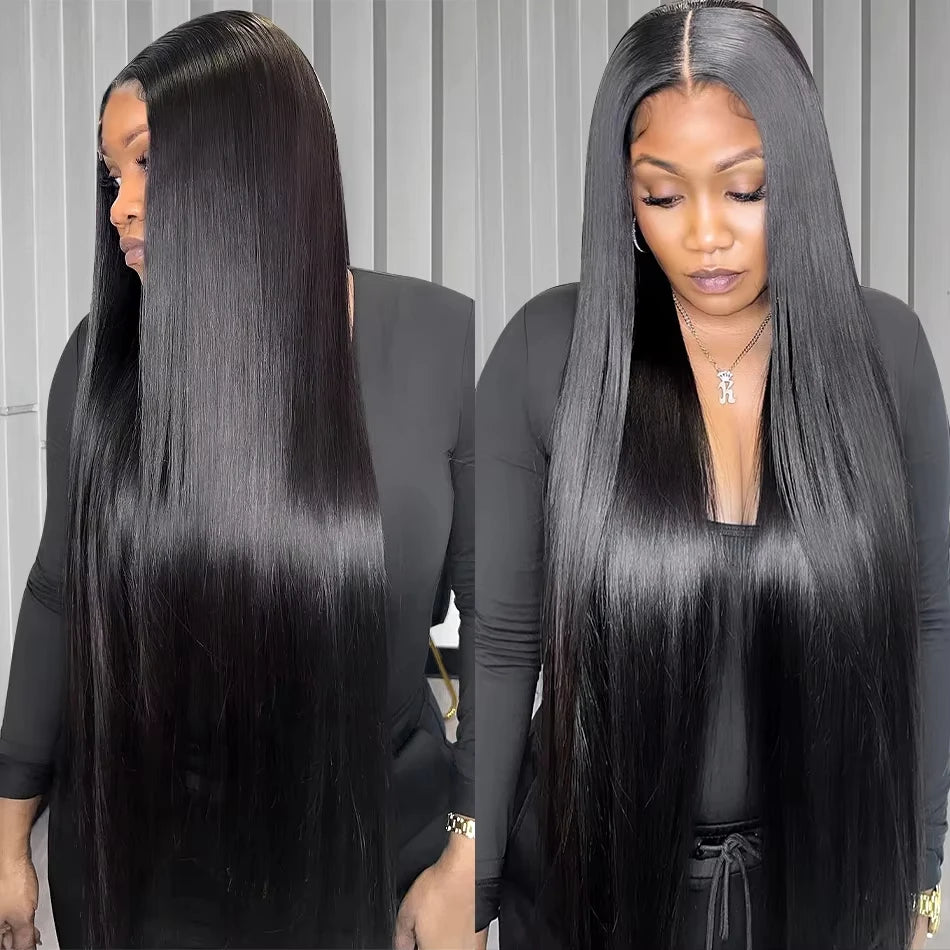 180 Density 13x6 HD Bone Straight Lace Front Wigs Human Hair 30 40Inch 13x4 Transparent Lace Frontal Human Hair Wigs For Women