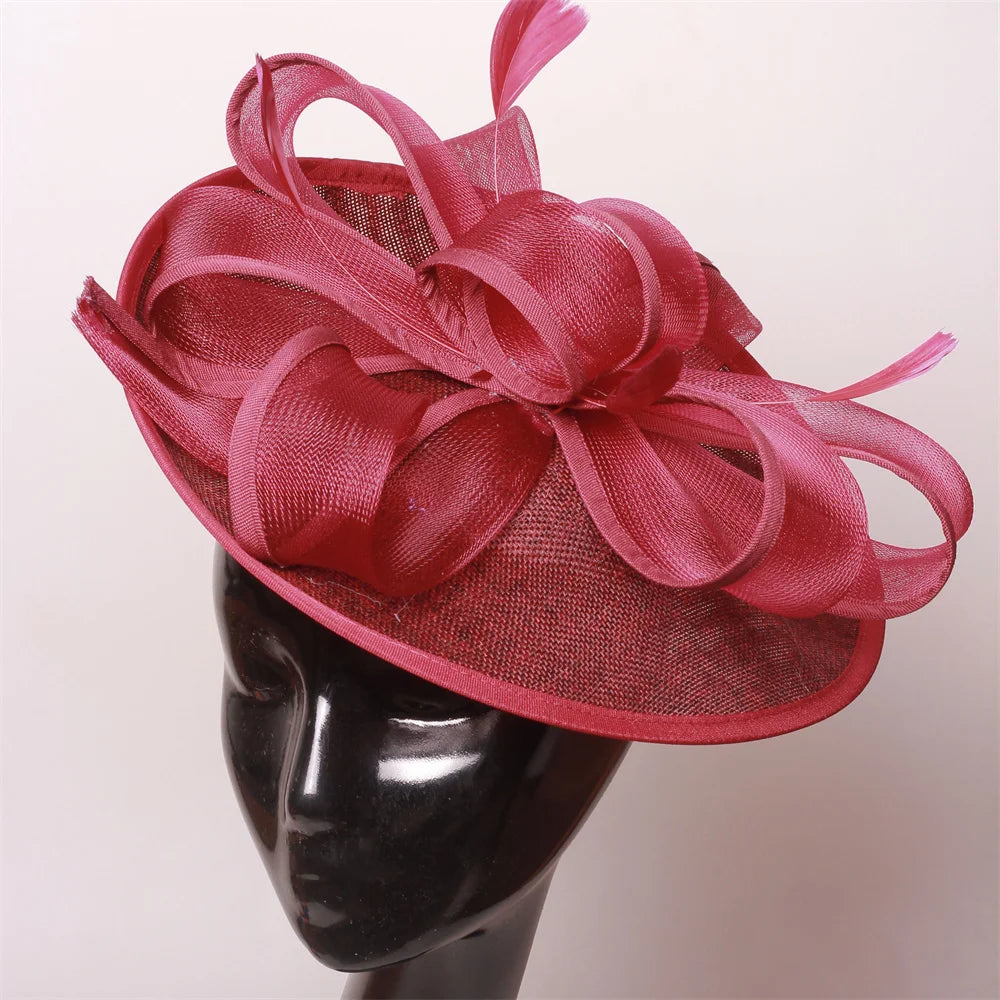 Hot Pink New Fascinator Wedding Women Hat Derby Race Ladies Headpiece Bride Wedding Chic Pillbox Fascinator Hair Accessories