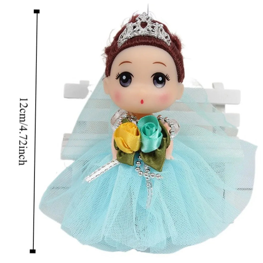 12 Cm Big Eyes Princess BJD Doll Korean Makeup Look Movable 12cm Bjd Doll Fine Clothes Cartoon Face Wedding Dress Mini Girl Toy