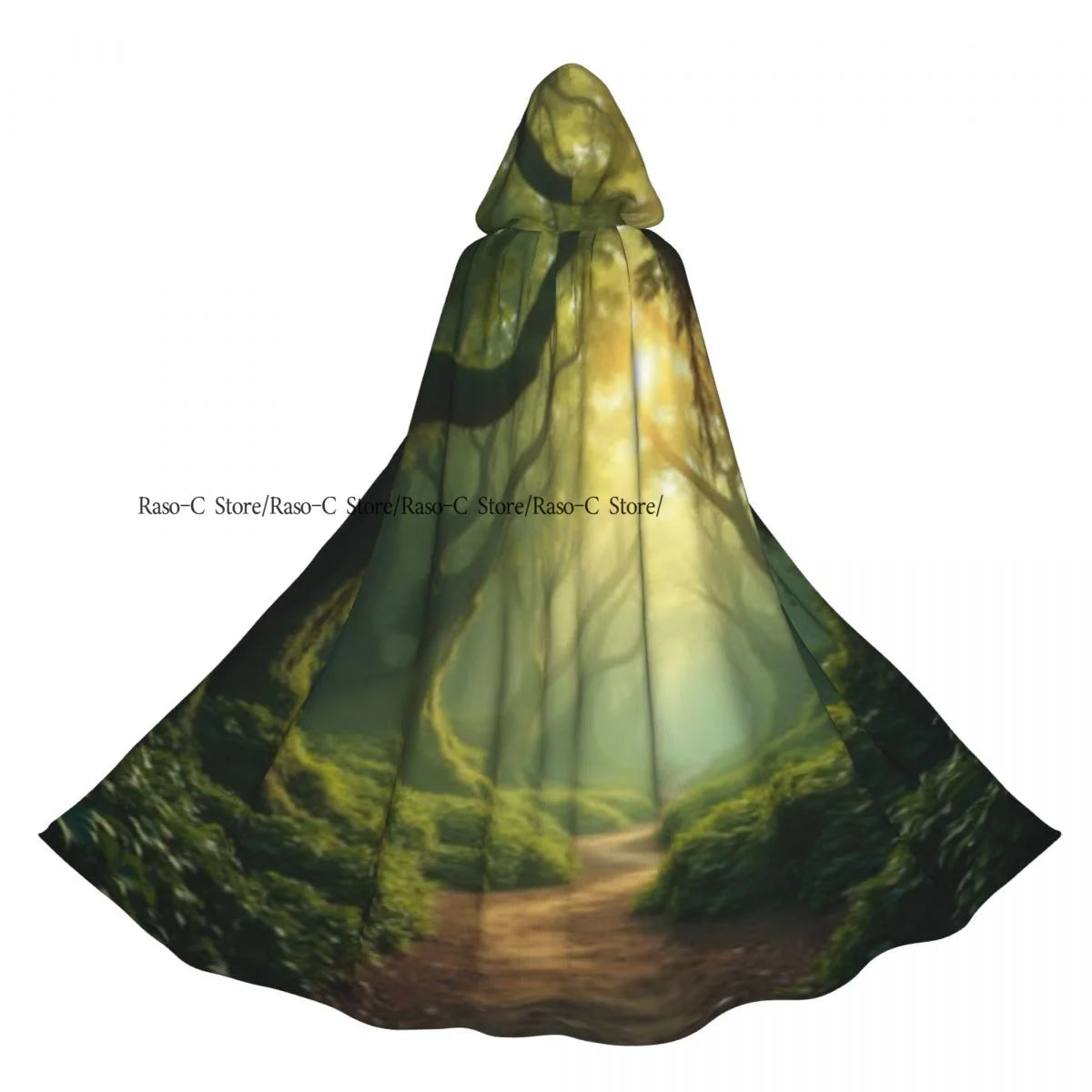 Hooded Cloak Unisex Cloak with Hood Beautiful Forest Landscape Cloak Vampire Witch Cape Cosplay Costume