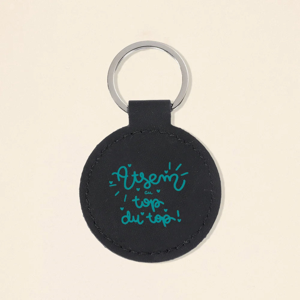 Super Atsem Maitre Maitresse Print Keychain Leather Circle Keyring Teacher Life Key Chain Teacher's Day Thanks Gift for Teacher