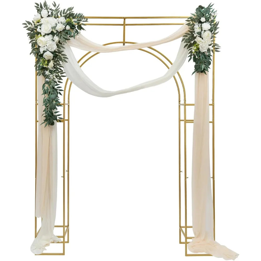 12 x 12 inch Wedding Arch Backdrop Stand, Free Standing Metal Balloon Arch Stand, Wedding Arches, Gold Metal Arch Backdrop Frame