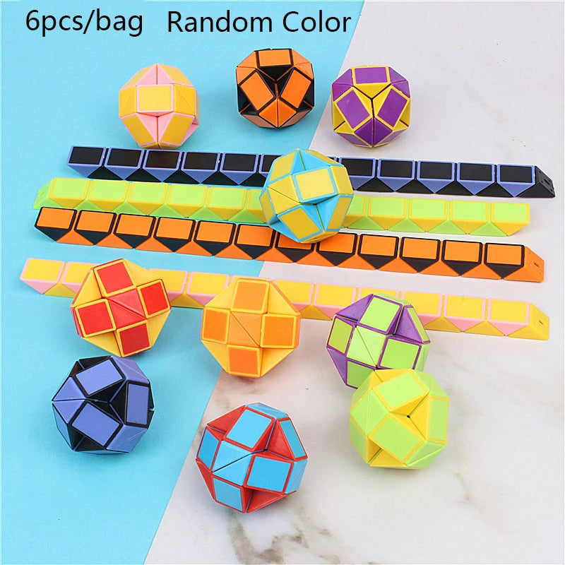 8pcs Magic Folding Snake Ruler Puzzle Cube Educational Toys for Kids Birthday Party Favors Goodie Bags Filler School Reward