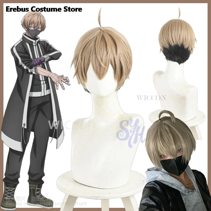 Anime GACHIAKUTA Cosplay Jin Kougasaki Costume Brown Black Heat Resistant Hair Y2K Fashion Wigs Halloween Christmas Party Cos