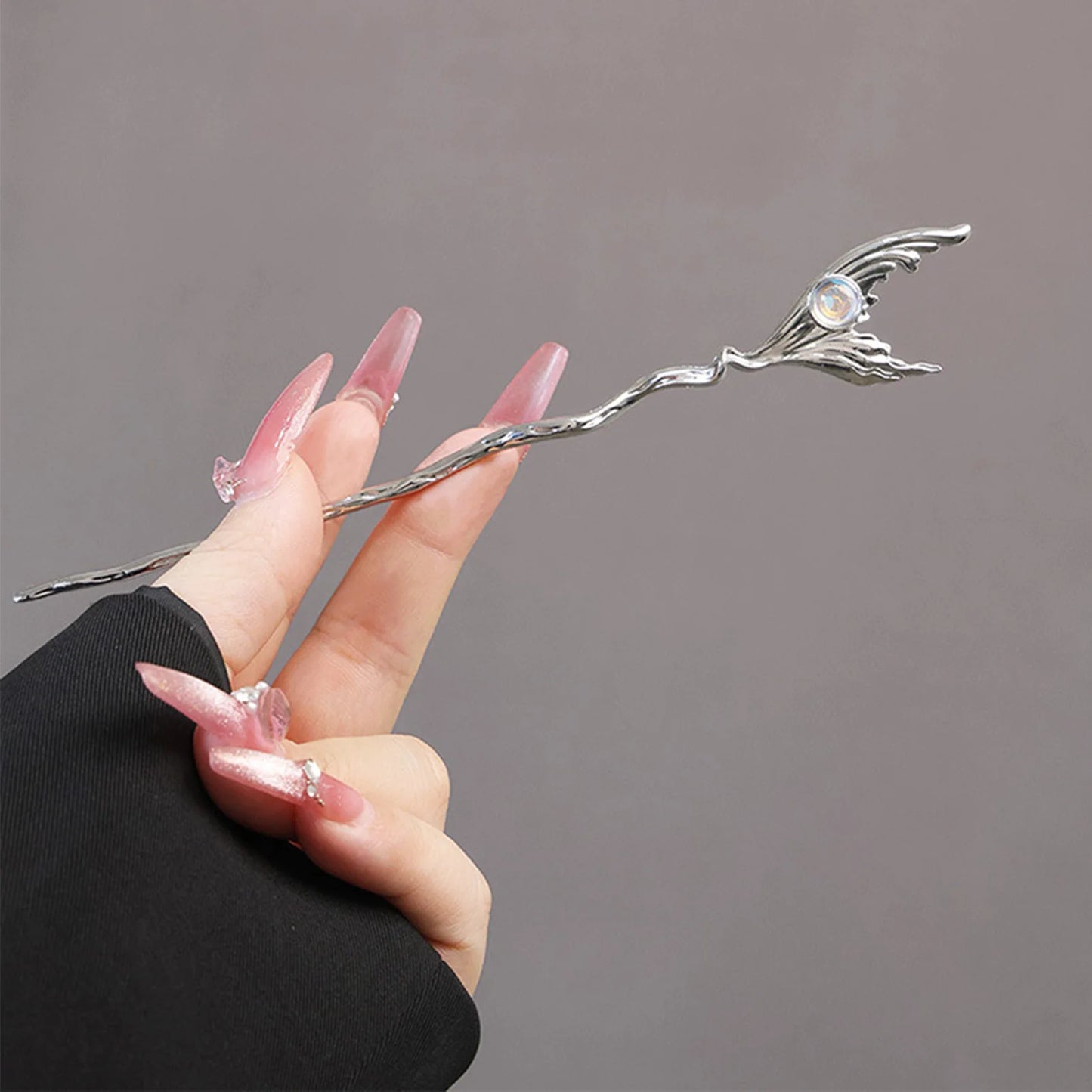 Silver Color Alloy Hair Sticks Forks Flower Butterfly Designs New Chinese Style Elegant Hairpins Hair Bun Maker Jewelry