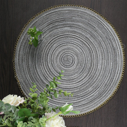 1pcs Christmas Round Kitchen Durable Insulated Mat High Quality Polyester Placemat Washable Table Mats for Dining Table