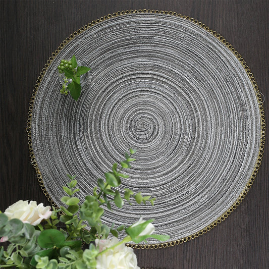 1pcs Christmas Round Kitchen Durable Insulated Mat High Quality Polyester Placemat Washable Table Mats for Dining Table