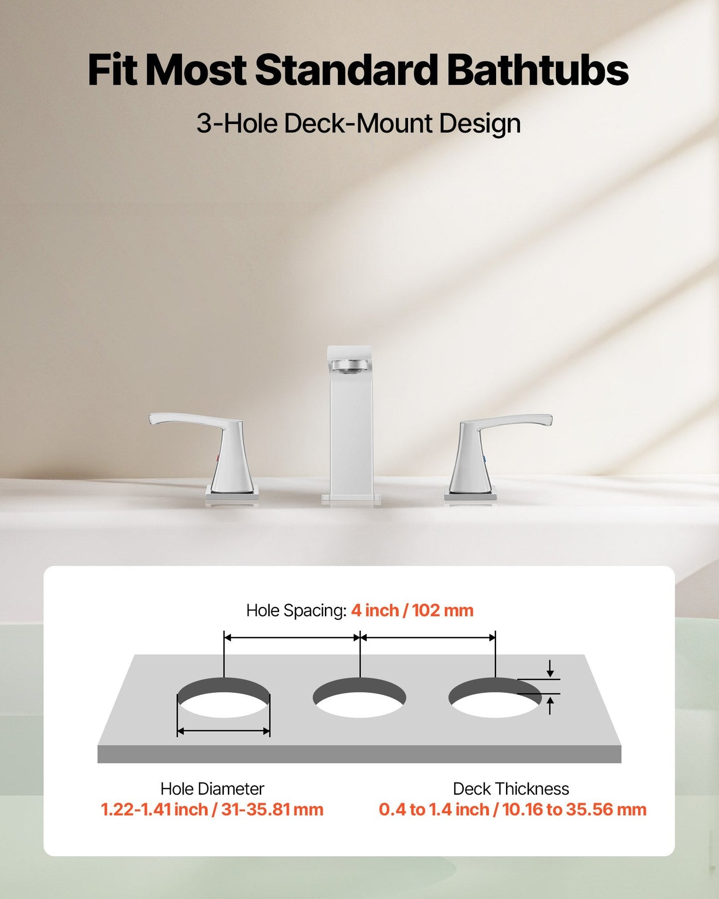 Roman Tub Faucet, 3 Hole Waterfall Bathtub Faucet, Bath Tubs Faucets