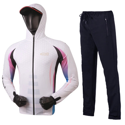 Ice Silk Fishing Sunscreen Suit Men's Summer Breathable Fishing Jacket Pants Large Size Rock Lure Sea Fishing Clothes