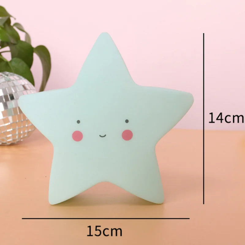 Magic Moon Star Night Light - 3D LED Cartoon Bedside Lamp for Kids Girls, Battery Operated, Nursery Decor Christmas Gift