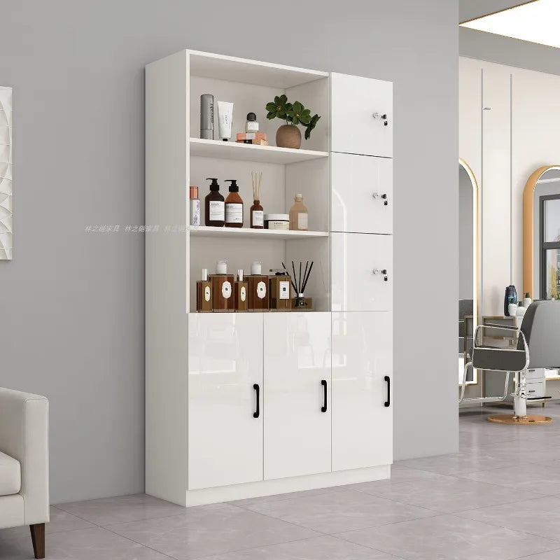 Customized barber shop towel cabinet Beauty salon product display cabinet Hair shop locker Customer deposit box with lock