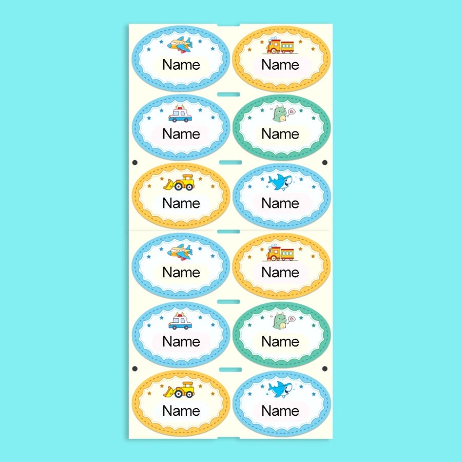 Customized Ironing Clothes various shapes Stickers baby Name Safty tags Kindergarten Waterproof versatile for ironing or sewing
