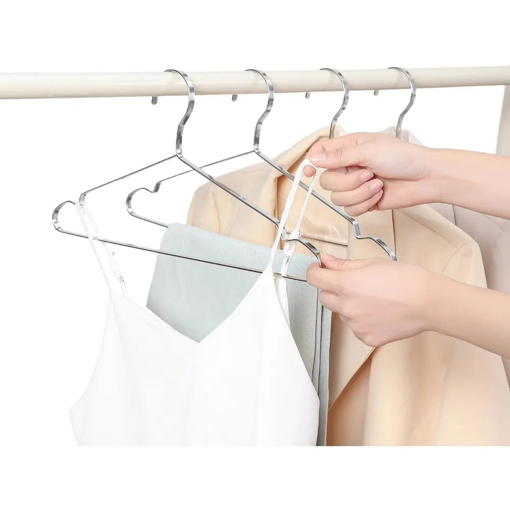 16.5" heavy duty extra wide stainless steel coats hangers, strong durable metal hanger for heavy garments, sturdy metal rack for