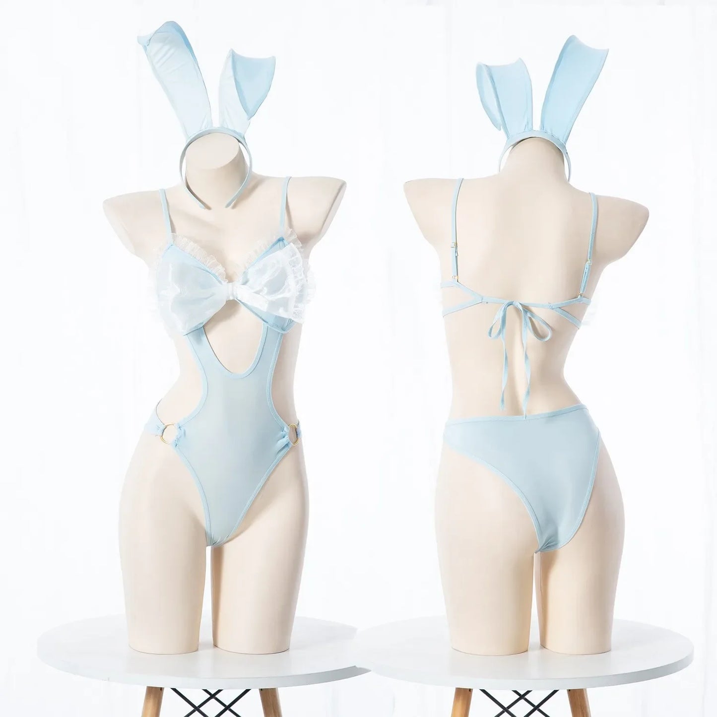 2025 Swimwear Rabbit Sweet Girl Bodysuit Sexy Kawaii Cosplay Butterfly Lace Lingerie Set For Women Bunny 2Pcs Outfit Woman