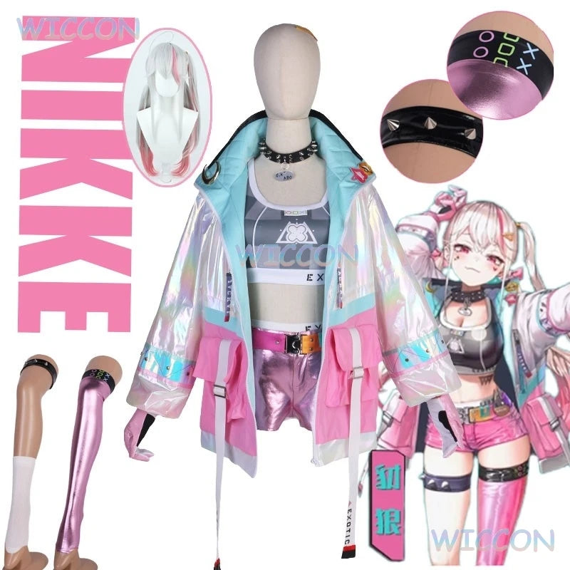 Game NIKKE The Goddess Of Victory Jackal Cosplay Costume Coat Pants Party Role Play Outfit Women Jackal Cosplay Wig Halloween