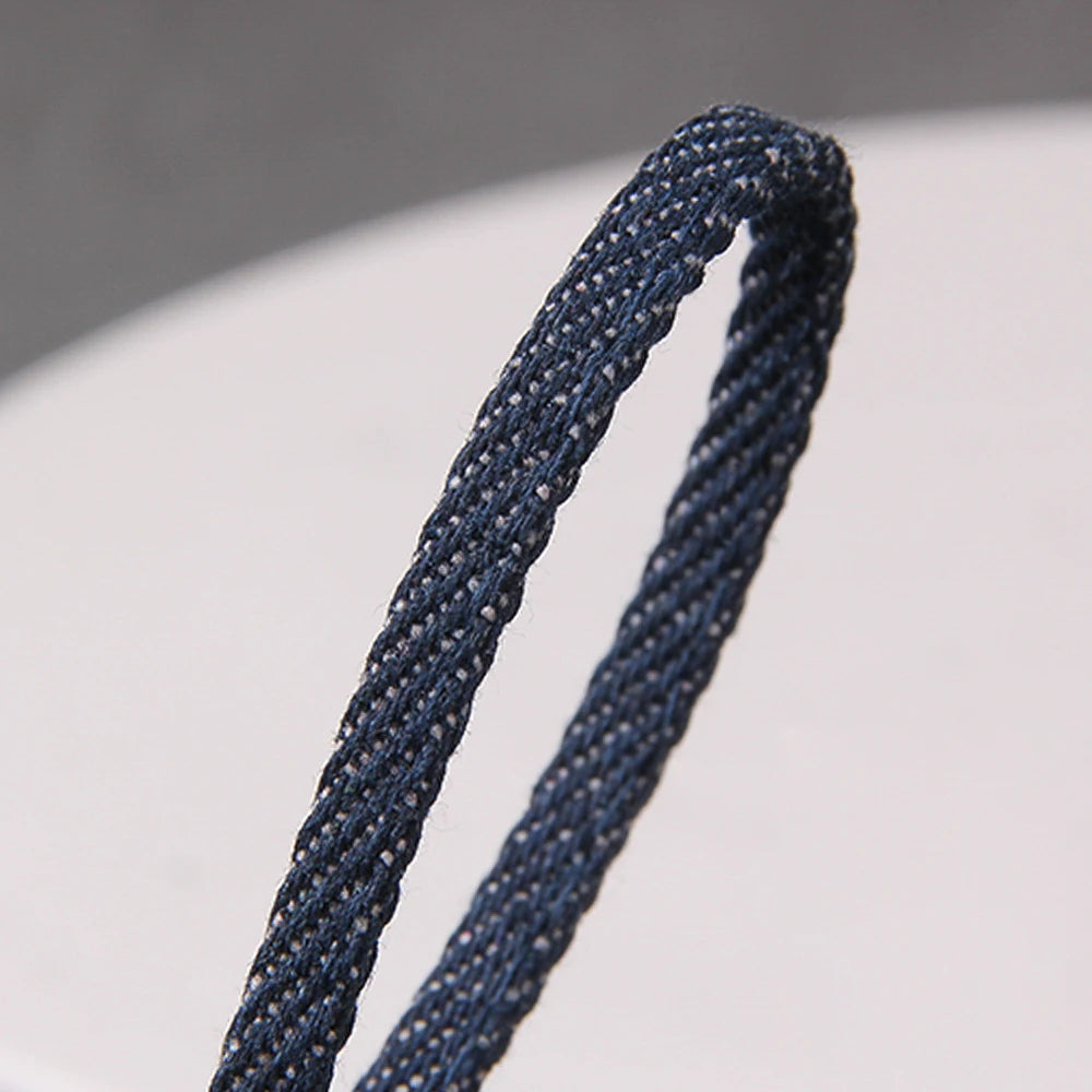 5meters 5mm Denim Strap Falt Cord Cowboy Fabric Rope for DIY Crafts Bracelets Hair Accessory Making Home Decor Findings